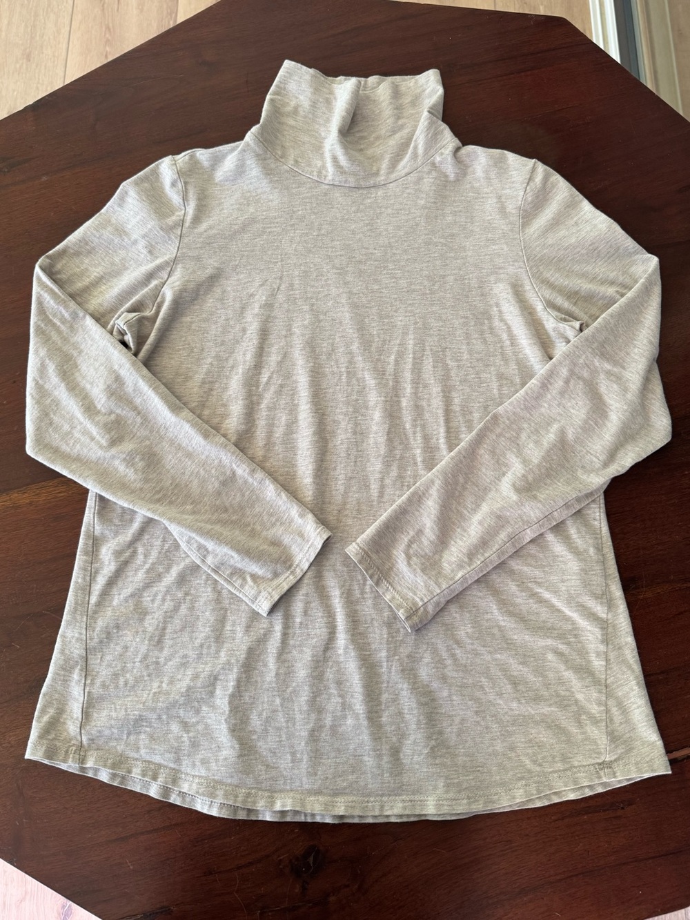 J Jill Luxe Supima Cotton Modal Turtleneck XS Petite Oatmeal